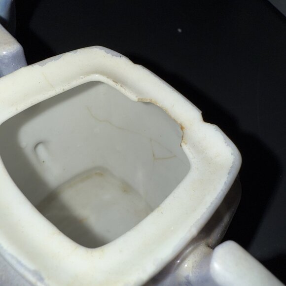 Lusterware Tea Set Made in Japan Floral Peach Luster Teapot Sugar Creamer Set - Picture 3 of 16